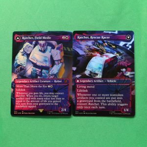Ratchet, Field Medic & Ratchet, Rescue Racer #17 Transformers (BOT) foil mtg proxy magic the gathering proxies cards gp fnm playable holo foil available
